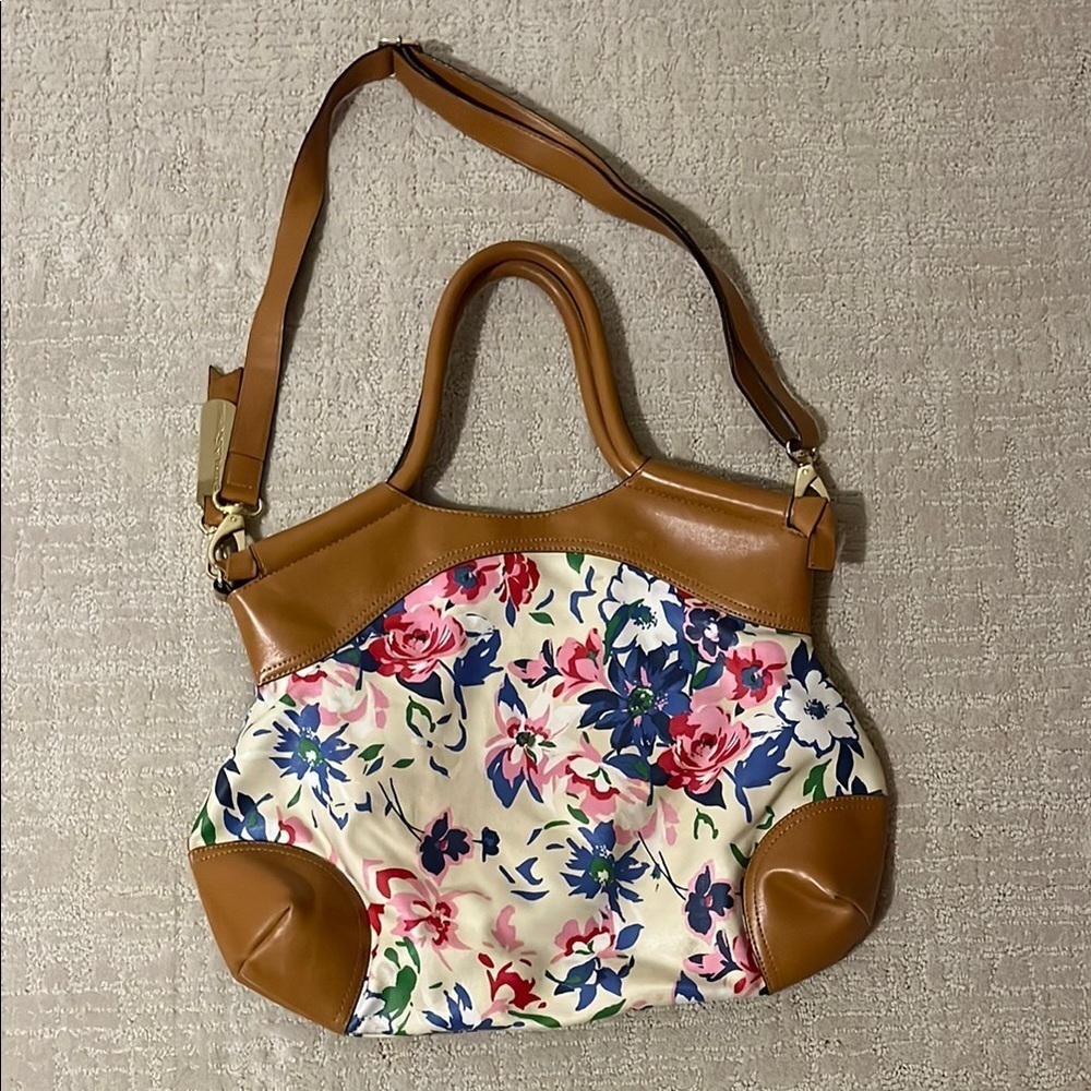 Emma & Sophia floral Canvas Handbag with Shoulder Strap - Picture 2 of 5